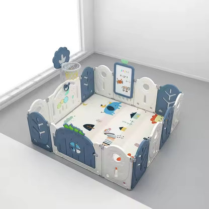 Babies-Up White & Blue Playpen All-In-One Multiplay Fun Zone Fence Playset (0–3 Years, Indoor)