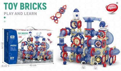 Kids-Up 191 Pieces DIY STEM Marble Run Maze Space Building Blocks Set