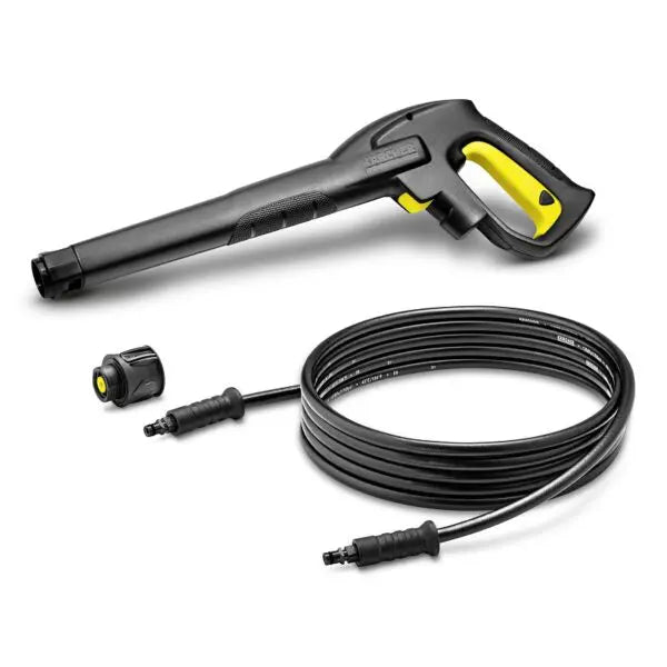 Karcher 4 Metre Hose & Trigger Gun Set

Karcher Hose & Trigger Gun Set 4 Metre – Accessory kit including 4 metre pressure hose, ergonomical high-pressure gun and adapter for retrofitting the practical Quick Connect adapter for the K 2. The ideal upgrade set for all Kärcher K 2 high-pressure cleaners manufactured since 1992 (except models with hose reel).
