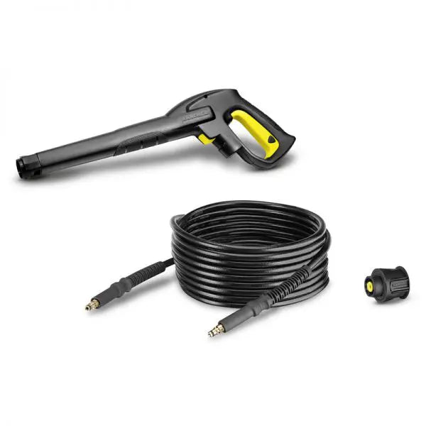 Karcher 7.5 metre High Pressure Hose Set

Kärcher High-Pressure Hose Set 7.5 metre includes one 7.5-metre high-pressure hose, one ergonomic high-pressure gun and a plastic adapter piece for retrofitting the practical Quick Connect connector for classes K 2-K 7. Suitable for all Kärcher pressure washers without a hose reel manufactured since 1992.