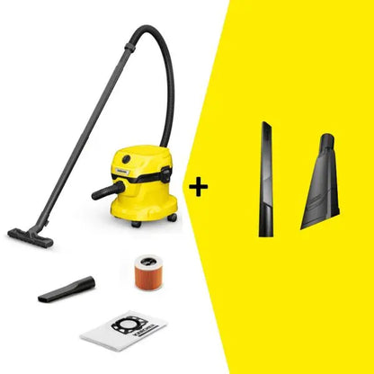 Karcher WD 2 Car Vacuum

The wet and dry vacuum cleaner WD 2 Plus with 12 litre plastic container and blower function. Combo includes a long crevice nozzle for the hard to reach areas and a car nozzle.