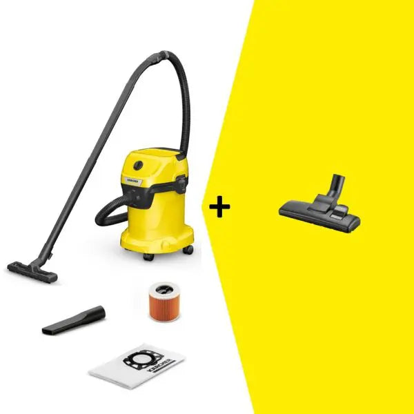 Karcher WD 3 & Switchable Floor Nozzle

Powerful and efficient at a super price-performance ratio: The WD 3 impresses with 17 litre plastic container, 4 m cable, 2 m suction hose and single-piece cartridge filter. Combo includes a switchable floor nozzle for use on hard floors and carpets.