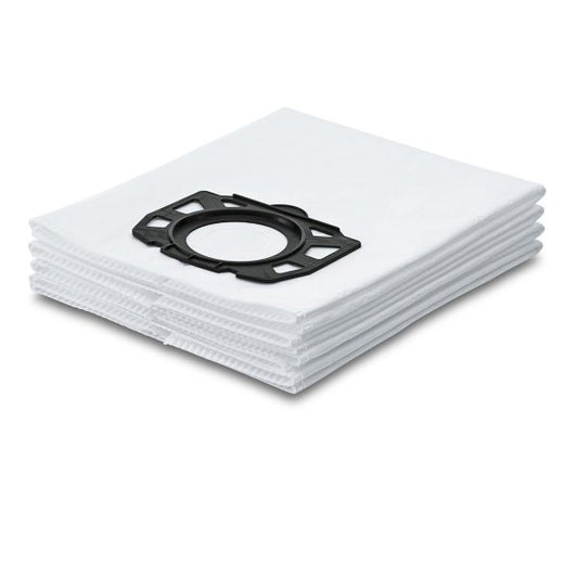 Karcher WD 4/6 &amp; SE 5.100 Fleece Filter Bag Pack of 4 Filtersome

Extremely tear-resistant fleece filter bags with a high dust retention rate. Significantly longer suction intervals compared with paper filter bags. For all Kärcher Home & Garden multi-purpose vacuum cleaners from the MV 4 to MV 6 ranges and WD 4 to WD 6 ranges as well as SE 5.100 spray extraction cleaner.