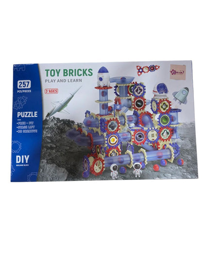 Kids-Up 257 Piece DIY STEM Marble Run Maze Space Building Blocks Set