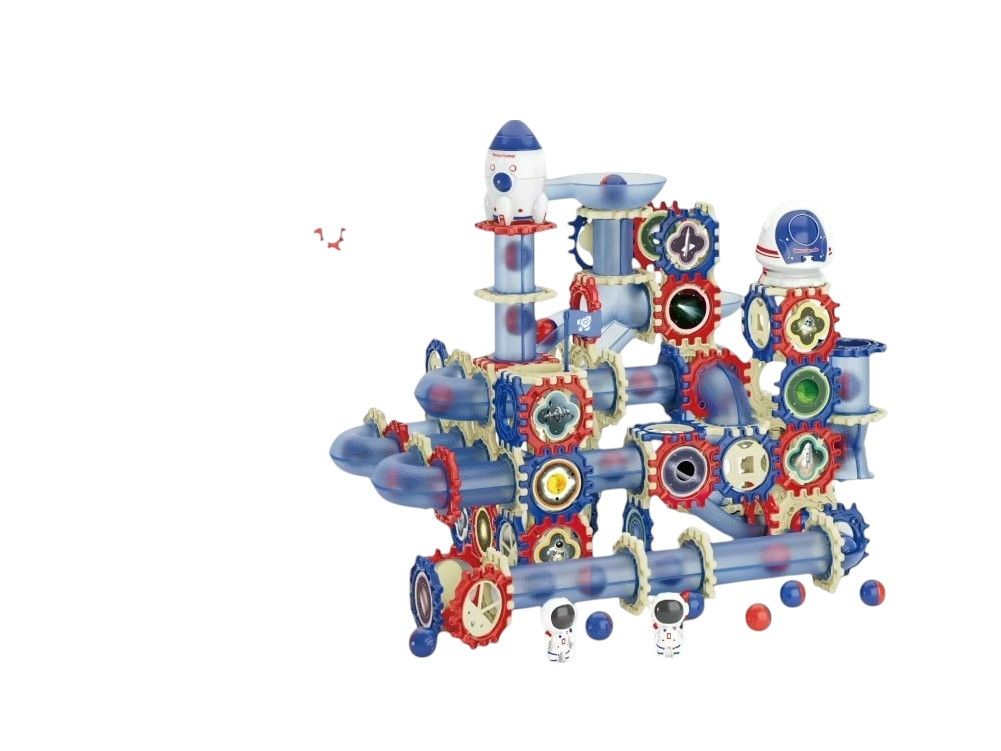 Kids-Up 257 Piece DIY STEM Marble Run Maze Space Building Blocks Set