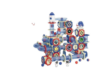 Kids-Up 257 Piece DIY STEM Marble Run Maze Space Building Blocks Set