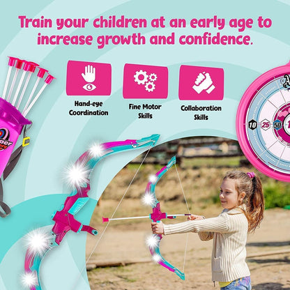Kids-Up Bow & Arrow Archery Set Pink 5 Years And Older Set