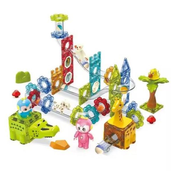 Kids-Up DIY STEM Dinosaur Paradise Magnetic Marble Run Educational - 151 Piece