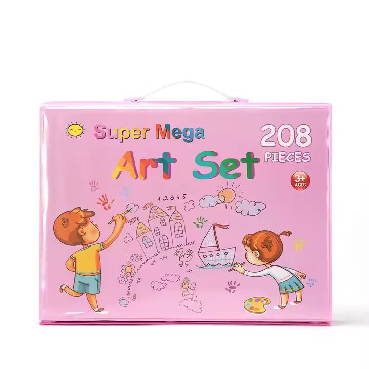 Kids-Up - 208 Piece Case Art Set Pencil, Paint, Watercolor Drawing

Unleash your child's creativity with the Kids-Up 208-Piece Art Set - the ultimate all-in-one kit for young artists!
Packed in a portable and organized carry case, this comprehensive set includes colored pencils, crayons, watercolor paints, oil pastels, markers, and essential drawing tools to inspire endless artistic expression at home or on the go.