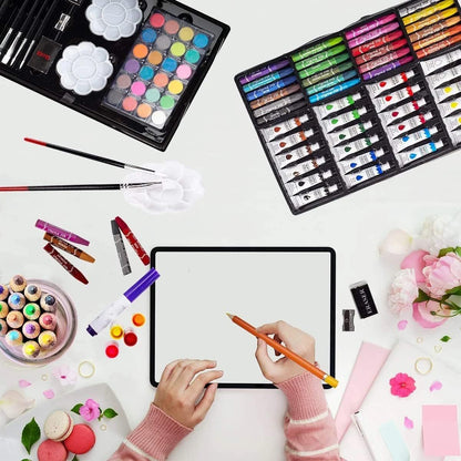 Kids-Up 150 Pcs Kids Painting &amp; Drawing Art Set With Aluminium Case Craft Kits Art and Craft Kit

Unleash creativity and imagination with the Kids-Up 150-Piece Painting & Drawing Art Set, the perfect all-in-one art kit for young artists. Packed with a wide variety of colouring and painting tools, this complete craft set encourages creative expression while helping develop fine motor skills, focus, and artistic confidence.