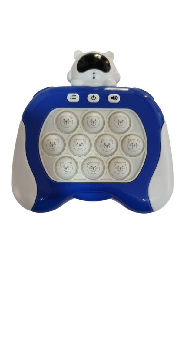 Kids-Up Electronic Pop It Quick Push Game Blue And White Spaceman

The Kids-Up Electronic Pop It Quick Push Game features a fun and engaging design resembling a blue and white spaceman, perfect for kids who love interactive and sensory toys. This game combines the popular Pop It fidget toy with electronic elements for a fast-paced, stimulating experience. Players must quickly push the bubbles that light up, enhancing hand-eye coordination and reflexes. The vibrant blue and white color scheme, along with the