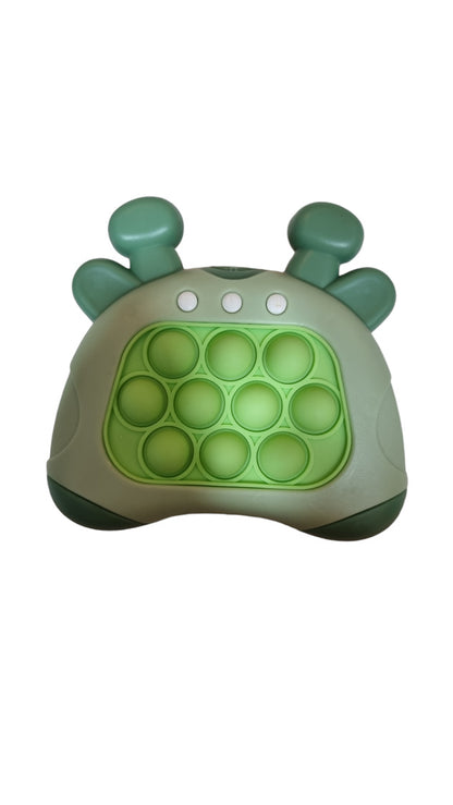 Kids-Up Electronic Pop It Quick Push Game Green Fawn/Giraffe Popper

The Kids-Up Electronic Pop It Quick Push Game in the Green Fawn/Giraffe Popper design is a captivating and colorful game for kids. This version features a cute green fawn or giraffe-shaped frame with a pop-it fidget surface that lights up, prompting players to push the correct buttons as they appear. The game encourages quick reflexes, hand-eye coordination, and focus, as kids race against the clock to pop the lit buttons in time.