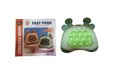 Kids-Up Electronic Pop It Quick Push Game Green Fawn/Giraffe Popper

The Kids-Up Electronic Pop It Quick Push Game in the Green Fawn/Giraffe Popper design is a captivating and colorful game for kids. This version features a cute green fawn or giraffe-shaped frame with a pop-it fidget surface that lights up, prompting players to push the correct buttons as they appear. The game encourages quick reflexes, hand-eye coordination, and focus, as kids race against the clock to pop the lit buttons in time.