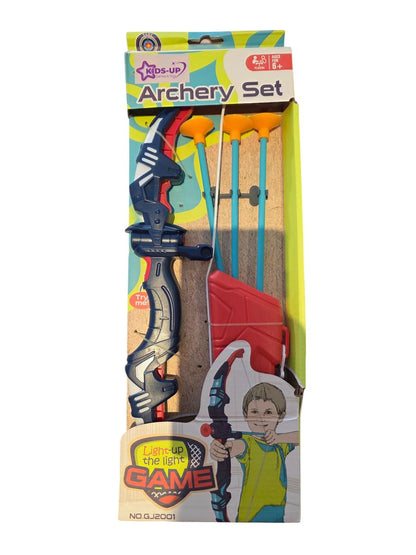 Kids-Up Light-Up Black & Red Bow & Arrow Archery Set - Indoor/Outdoor Fun

Aim, glow, and play with the Kids-Up Light-Up Bow Arrow Set in sleek black and red-a thrilling archery set designed for safe indoor and outdoor fun. Perfect for young archers, this dynamic set features a light-up bow,& suction-cup arrows, and a target board for hours of imaginative and skill-building play.