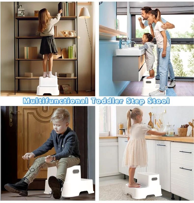 Kids-Up & Toddlers 2-Step Sturdy Stool - For Bathroom, Kitchen & Potty Training

Help little ones gain independence safely with the Kids-Up 2-Step Sturdy Stool, designed for toddlers and kids to reach new heights with confidence. Whether they're potty training, brushing their teeth, or helping in the kitchen, this durable and slip-resistant stool offers the perfect boost.