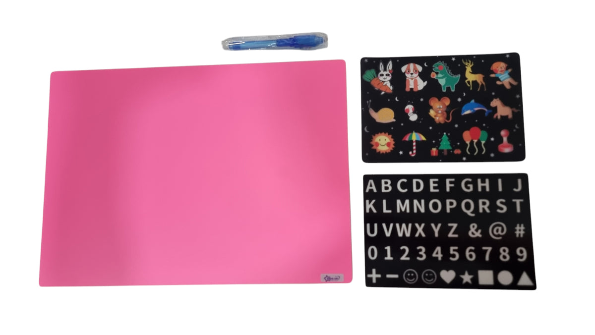 Kids-up Glow in the Dark Magic Drawing Board Educational A3 Size Board Pink
