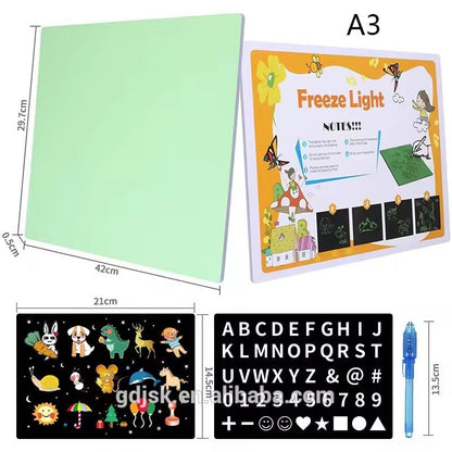 Kids-up Glow in the Dark Magic Drawing Board Educational A3 Size Board Pink