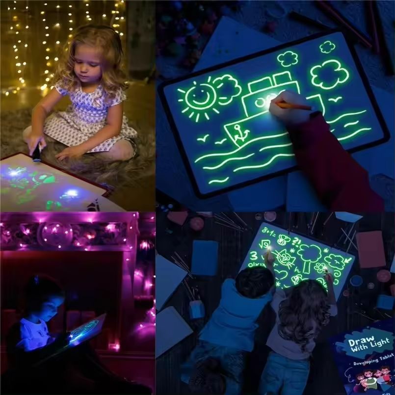 Kids-up Glow in the Dark Magic Drawing Board Educational A3 Size Board Pink
