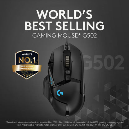 Logitech G502 HERO High Performance Wired Gaming Mouse - Black

HERO 25K Sensor, 25,600 DPI, RGB, Adjustable Weights, 11 Programmable Buttons, On-Board Memory, PC / Mac
HERO 25K Sensor: The next generation of the HERO optical sensor brings new precision to your mouse at up to 25,600 DPI while generating no smoothing, filtering or acceleration. USB report rate: 1000 Hz (1 ms)