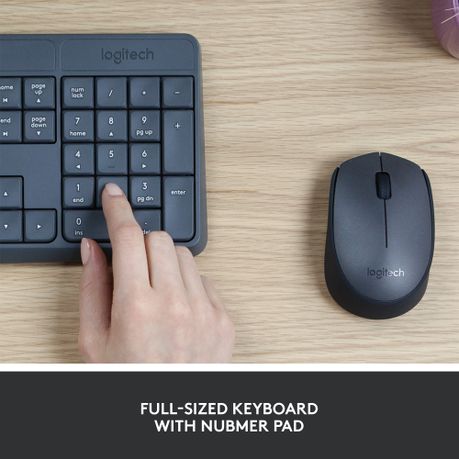 Logitech - MK235 Wireless Keyboard and Mouse Combo (2 Year Warranty)

MK235 Wireless Keyboard and Mouse

- Full-size. Durable. Simple.

- for Windows, Chrome OS, Linux

Familiar keyboard layout

- No learning curve involved.