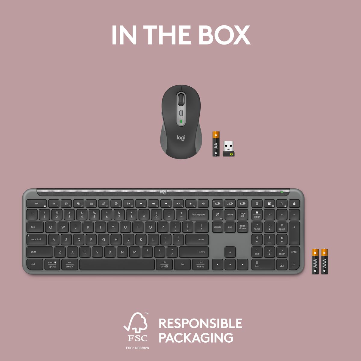 Logitech - Signature Slim Wireless Keyboard &amp; Mouse Combo - MK950 - Black (2 Year Warranty)

The Logitech MK950 Signature Slim Combo is designed to seamlessly switch between your work and personal devices, providing a wireless, quiet, and efficient workspace. This keyboard and mouse combo offers exceptional performance, with customizable keys and buttons, a quiet typing and clicking experience, and the ability to switch between up to three devices with ease. Built with sustainability in mind