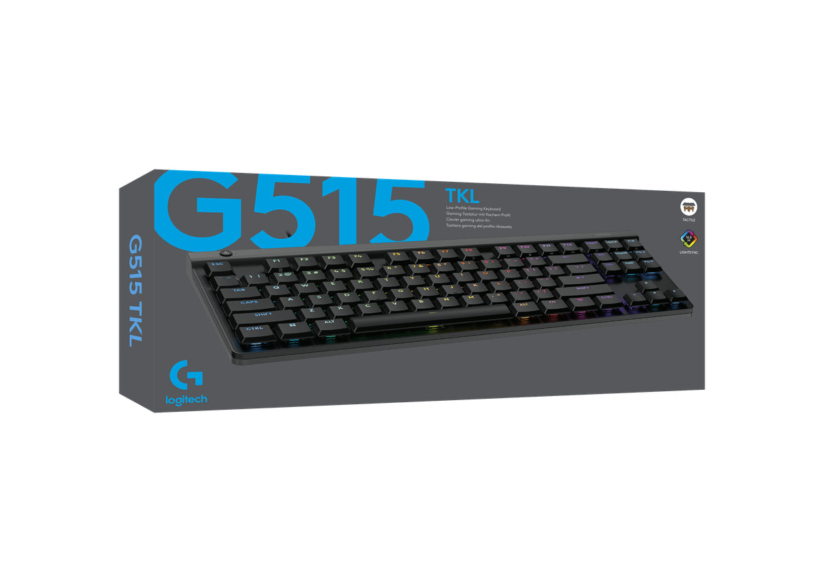 Logitech G515 LIGHTSPEED TKL Wireless Gaming Keyboard - Black (2 Year Warranty)

The Logitech G515 LIGHTSPEED TKL Wireless Gaming Keyboard is designed for gamers who demand speed, precision, and a clean, streamlined setup. At just 22mm thin, this ultra-low-profile keyboard combines cutting-edge LIGHTSPEED wireless technology, Bluetooth, and wired connectivity, allowing you to game your way without compromise. The GL Brown tactile switches provide a satisfying responsive feel with every keystroke