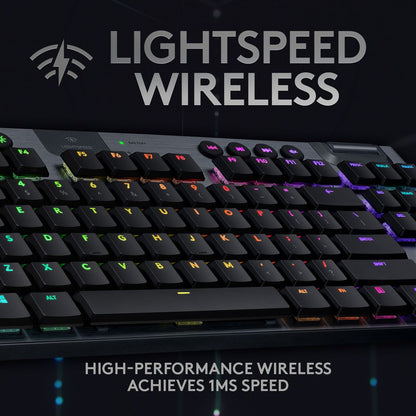 Logitech G915 X LIGHTSPEED Low-Profile Wireless Gaming Keyboard (2 Year Warranty)

PLAY THE NEXT DIMENSION
G915 TKL is a new class of wireless mechanical gaming keyboard with three selections of low-profle GL switches and pro-grade 1 ms LIGHTSPEED wireless. Capable of delivering 40 hours of non-stop gaming on a full charge. Fully customisable per key and advanced LIGHTSYNC RGB technology to synchronise lighting with any content.