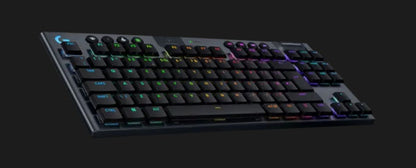 Logitech G915 X LIGHTSPEED TKL Low-Profile Wireless Gaming Keyboard (2 Year Warranty)

Take your gaming to the next level with the Logitech G915 X LIGHTSPEED TKL, the keyboard that redefines performance, style, and precision. Built for gamers who settle for nothing less than excellence, this ultra-thin, tenkeyless gaming keyboard delivers lightning-fast responsiveness and cutting-edge features in a sleek, portable design. With meticulously crafted low-profile GL mechanical switches, you'll unleash unmatched