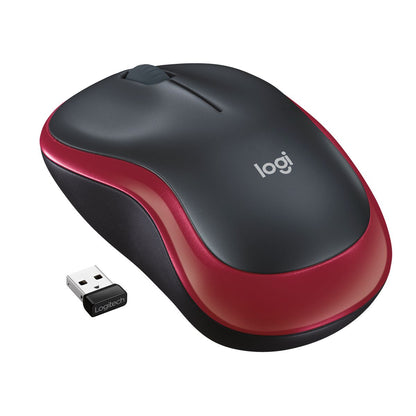 Logitech M185 Wireless Mouse, 2.4GHz with USB Mini Receiver (2 Year Warranty, Parallel Import) Red