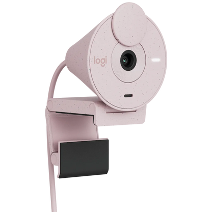 Logitech(R) Brio 300 Full HD Webcam - Rose (2 Year Warranty)

Enhance your video calls, online meetings, and content creation with the Logitech(R) Brio 300 Full HD Webcam, designed to deliver crisp, high-quality video and reliable performance. With Full HD 1080p resolution at 30fps, your image comes through clear and natural, providing professional-quality video for work or personal use. The autofocus lens keeps you sharp and in focus even when moving, while RightLight(TM) 2 technology automatically adjusts