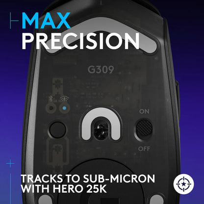 Logitech G309 Lightspeed Wireless Mouse (2 Year Warranty)

Step up your game with the Logitech G309 LIGHTSPEED Wireless Gaming Mouse, designed for elite performance and ultra-responsive gameplay. Featuring LIGHTSPEED Wireless Technology, this mouse delivers pro-grade responsiveness with a fast 1ms report rate, ensuring zero lag between your movements and on-screen action. Equipped with the next-gen HERO 25K sensor, the G309 boasts an ultra-precise 100 - 25,600 DPI range, giving you pinpoint accuracy