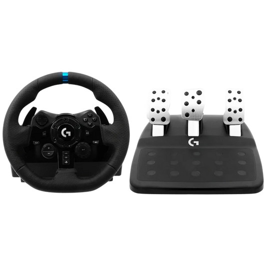 Logitech(R) G923 Trueforce Racing Wheel and Pedals for PS / PC Force Feedback, Dual Clutch, Xbox (2 Year Warranty)

TrueForce Racing Wheel for Ultimate Sim Racing Performance, Precision, and Immersive Control

Logitech G923 is a high-performance racing wheel that revolutionises the eracing experience. Re-engineered to support a game-changing feedback system, G923 features TRUEFORCE, next-generation force feedback that dials into game engines to deliver higher fidelity realism. Feel the pistons pumping, the 