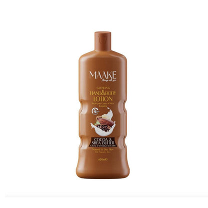 MAAKE Cocoa & Shea Butter Glowing Hand & Body Lotion 600ml Bottle

Discover the Ultimate Skin Indulgence with MAAKE - Cocoa and Shea Butter Hand and Body Lotion

Unleash the power of nature with MAAKE, the beauty brand that's bold, passionate, and unapologetically dedicated to your skin's radiance. Introducing our luxurious Cocoa and Shea Butter Hand and Body Lotion - your new go-to for irresistibly soft, glowing skin.