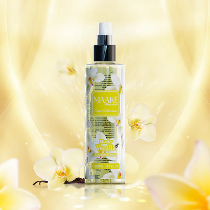 MAAKE Musky Vanilla Shimmer Mist 250ml Bottle

Shine with MAAKE’s luxurious long-lasting body mist, infused with shimmer particles for that extra shine. An irresistible fragrance with a touch of GLAMOUR for your skin.

Instructions: Shake before use and lightly spray on the skin. Smudge with fingers as desired. Suitable for daily use.

Caution: For external use only. Avoid contact with eyes. If eye contact occurs, rinse well with water. Keep out of the reach of children. Store in a cool, dry place