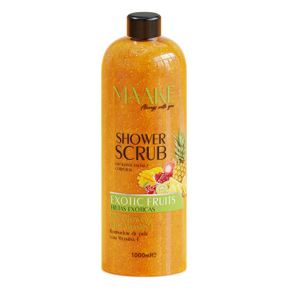 Our Glowing Shower Gel scrub is exactly what it sounds! A scrub for a delightful foamy bath, enriched with Exotic Fruits extract, vitamin E, and pumice stone exfoliating particles that gently cleanse and exfoliate the skin, removing impurities and dead cells, leaving your skin soft, lightly fragranced and with a subtle glow!

Results in smoothened skin. Non-abrasive.

Instructions:&nbsp;Apply a generous amount and massage onto wet skin, bring up to a lather, scrub, then rinse off. Suitable for daily use; if
