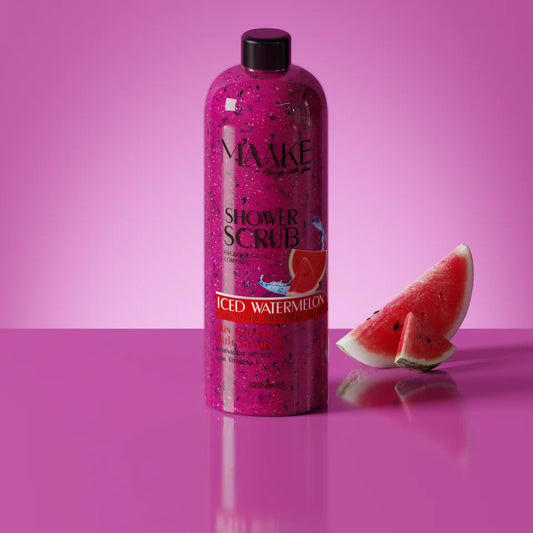MAAKE Iced Watermelon Glowing Shower Gel Scrub/Exfoliating 1000ml Bottle

Our Glowing Shower Gel scrub is exactly what it sounds! A scrub for a delightful foamy bath, enriched with Watermelon extract, vitamin E, and pumice stone exfoliating particles that gently cleanse and exfoliate the skin, removing impurities and dead cells, leaving your skin soft, lightly fragranced and with a subtle glow!