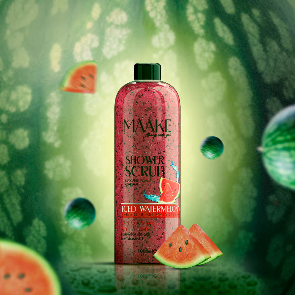 Our Glowing Shower Gel scrub is exactly what it sounds! A scrub for a delightful foamy bath, enriched with Watermelon extract, vitamin E, and pumice stone exfoliating particles that gently cleanse and exfoliate the skin, removing impurities and dead cells, leaving your skin soft, lightly fragranced and with a subtle glow!

Results in smoothened skin. Non-abrasive.

Instructions:&nbsp;Apply a generous amount and massage onto wet skin, bring up to a lather, scrub, then rinse off. Suitable for daily use; if yo