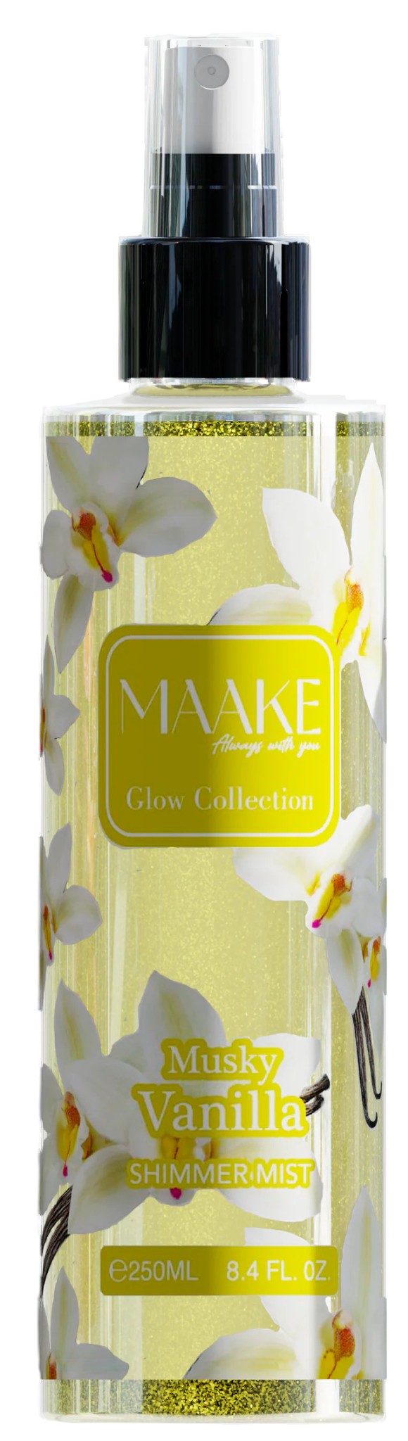 MAAKE Musky Vanilla Shimmer Mist 250ml Bottle

Shine with MAAKE’s luxurious long-lasting body mist, infused with shimmer particles for that extra shine. An irresistible fragrance with a touch of GLAMOUR for your skin.

Instructions: Shake before use and lightly spray on the skin. Smudge with fingers as desired. Suitable for daily use.

Caution: For external use only. Avoid contact with eyes. If eye contact occurs, rinse well with water. Keep out of the reach of children. Store in a cool, dry place