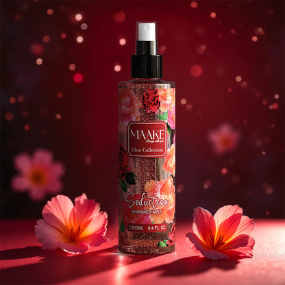 MAAKE Seduction Shimmer Mist 250ml Bottle

Shine with MAAKE’s luxurious long-lasting body mist, infused with shimmer particles for that extra shine. An irresistible fragrance with a touch of GLAMOUR for your skin.

Instructions: Shake before use and lightly spray on the skin. Smudge with fingers as desired. Suitable for daily use.

Caution: For external use only. Avoid contact with eyes. If eye contact occurs, rinse well with water. Keep out of the reach of children. Store in a cool, dry place.