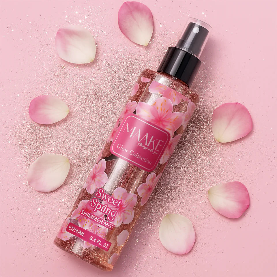 MAAKE Sweet Spring Shimmer Mist 250ml Bottle

Shine with MAAKE’s luxurious long-lasting body mist, infused with shimmer particles for that extra shine. An irresistible fragrance with a touch of GLAMOUR for your skin.

Instructions: Shake before use and lightly spray on the skin. Smudge with fingers as desired. Suitable for daily use.

Caution: For external use only. Avoid contact with eyes. If eye contact occurs, rinse well with water. Keep out of the reach of children. Store in a cool, dry place.