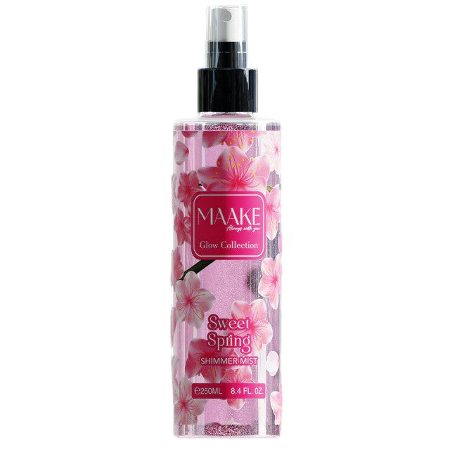 MAAKE Sweet Spring Shimmer Mist 250ml Bottle

Shine with MAAKE’s luxurious long-lasting body mist, infused with shimmer particles for that extra shine. An irresistible fragrance with a touch of GLAMOUR for your skin.

Instructions: Shake before use and lightly spray on the skin. Smudge with fingers as desired. Suitable for daily use.

Caution: For external use only. Avoid contact with eyes. If eye contact occurs, rinse well with water. Keep out of the reach of children. Store in a cool, dry place.