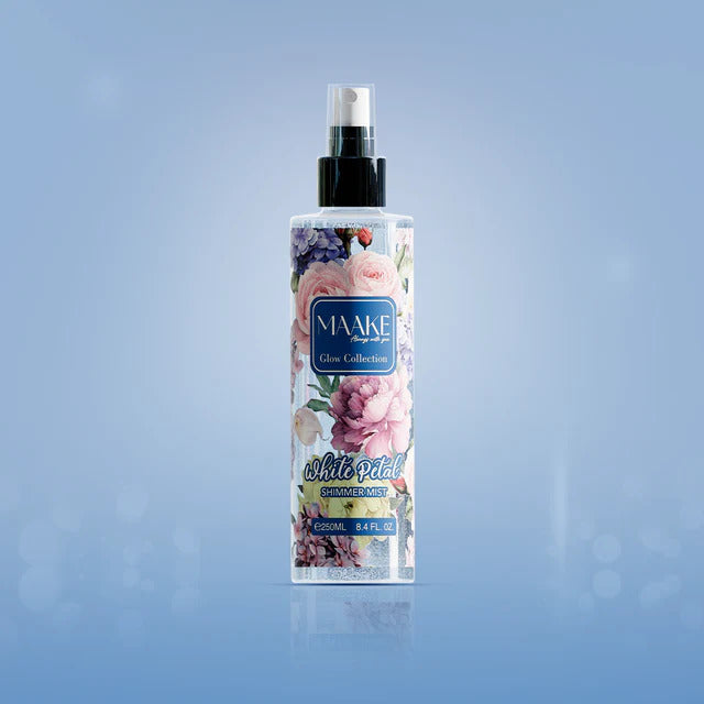 MAAKE White Petal Shimmer Mist 250ml Bottle

Shine with MAAKE’s luxurious long-lasting body mist, infused with shimmer particles for that extra shine. An irresistible fragrance with a touch of GLAMOUR for your skin.

Instructions: Shake before use and lightly spray on the skin. Smudge with fingers as desired. Suitable for daily use.

Caution: For external use only. Avoid contact with eyes. If eye contact occurs, rinse well with water. Keep out of the reach of children. Store in a cool, dry place. 