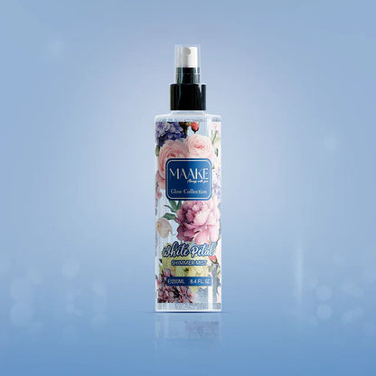 MAAKE White Petal Shimmer Mist 250ml Bottle

Shine with MAAKE’s luxurious long-lasting body mist, infused with shimmer particles for that extra shine. An irresistible fragrance with a touch of GLAMOUR for your skin.

Instructions: Shake before use and lightly spray on the skin. Smudge with fingers as desired. Suitable for daily use.

Caution: For external use only. Avoid contact with eyes. If eye contact occurs, rinse well with water. Keep out of the reach of children. Store in a cool, dry place. 