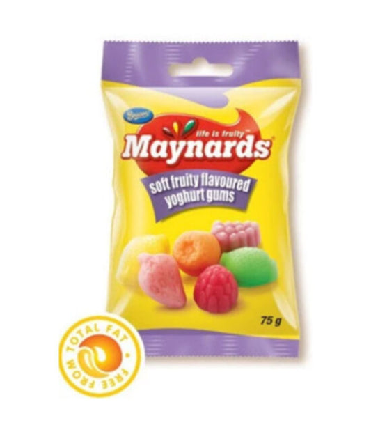 Maynards Soft Fruity Yogurt 60g

Maynards Soft Fruity Yogurt Gums are chewy, colorful candies infused with a delightful blend of fruity and yogurt flavors. Packaged in a convenient 60g size, they're perfect for on-the-go snacking or sharing. Please note, these sweets are manufactured in a facility that handles peanuts and cow's milk, which may pose a risk for individuals with allergies to these substances.