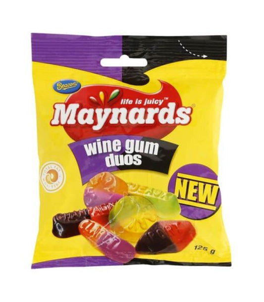 Maynards Wine Gum Duos 60g

Maynards Wine Gum Duos are delightful, dual-flavoured chewy sweets crafted to enhance life's colourful moments. Made with real fruit juice, these fruity wine gums combine two complementary flavours in each piece, offering a unique and enjoyable taste experience.