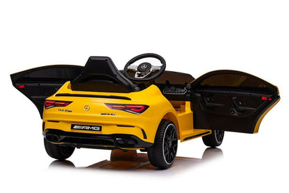 Mercedes Benz CLA45s Kids Electric Ride on With Rubber Wheels 12v Yellow