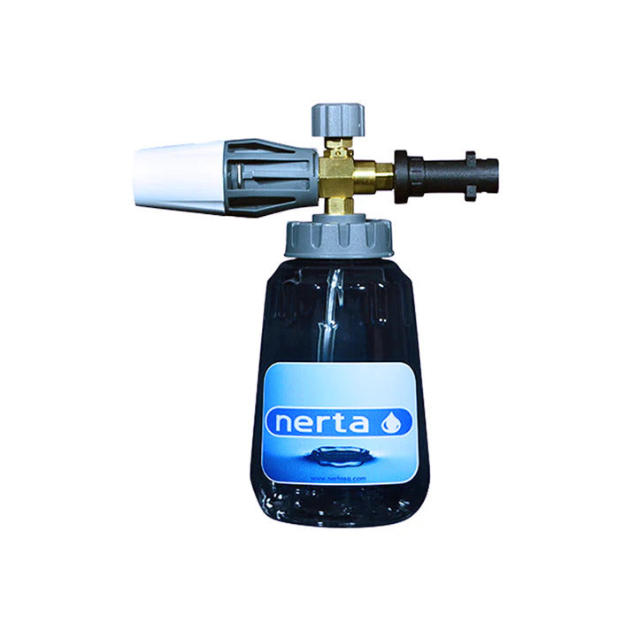 Nerta Foam Cannon 1 Litre

This foam gun delivers unparalleled quality, featuring a strong design and exceptional performance. Its ultra-foaming capabilities ensure thick, even coverage, while the 360-degree adjustable spray pattern allows for precise application from any angle. An extremely high chemical yield maximizes efficiency for any cleaning task.

Ultra-foaming capabilities for superior coverage

360-degree adjustable spray pattern for flexible use
High chemical yield for optimal efficiency
1L capac
