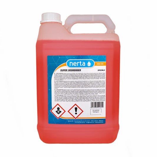 Nerta Super Degreaser

A versatile solvent-based cleaner formulated with hydrocarbons to easily dissolve oil, grease, grime, and other tough contaminants. Ideal for use on machinery, forklifts, engines, chassis, vehicles, and more, this powerful cleaner is safe for all surfaces, including paintwork, even with extended exposure.

Powerful degreasing solution for tough cleaning tasks
Suitable for automotive, industrial, and domestic use
Safe on paintwork, even with prolonged contact
Available in 5L, and 25L s