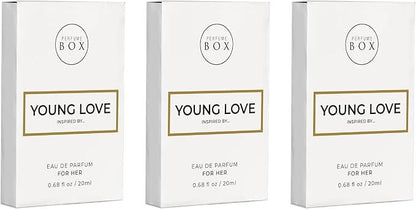 Perfume Box Young Love For Her – Pocket 20ml Eau De Parfum Set of 3

Discover the charm of Young Love For Her, a pocket-sized Eau De Parfum set of 3 inspired by Coco Mademoiselle by Chanel. This chic and modern fragrance captures the thrill of new beginnings, blending fresh, floral, and warm notes for a confident and playful scent.