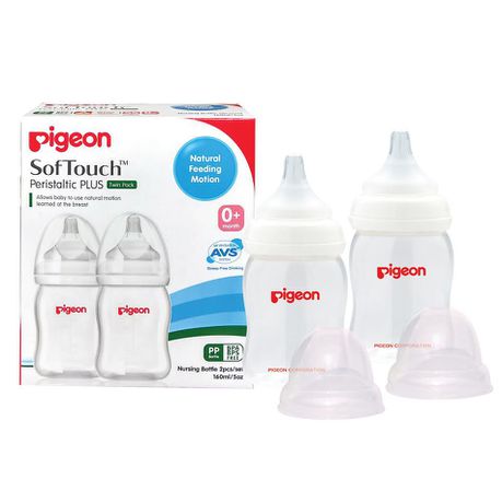 Pigeon - Twin Pack Peristaltic Plus PP Bottle - 160ml